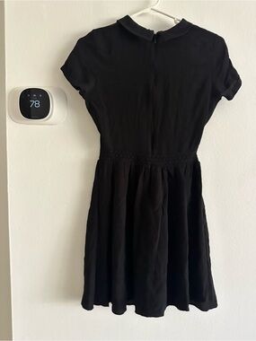 Maje Black Short-Sleeve Peter Pan Collar Dress 1
